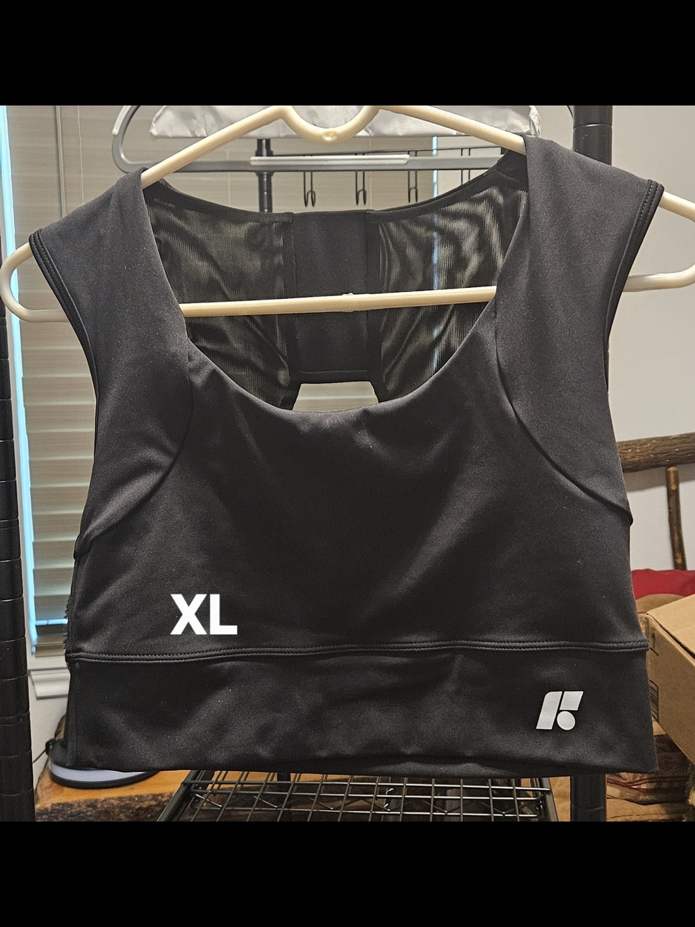 Black Athletic Crop Tank Top with Logo